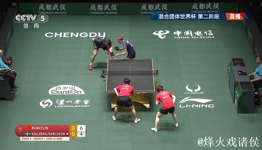 乒乓球混合团体世界杯：中国队8-4力克瑞典，豪取9连胜